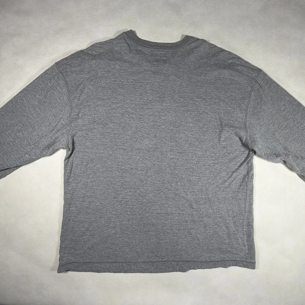 Abercrombie and Fitch Mens Large Gray Long Sleeve Henley Cotton Shirt Heathered